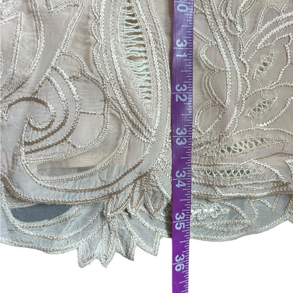 Anthropologie Square Neck Lace Mini Dress Black and Cream NWT Size 10 - Picture 3 of 10